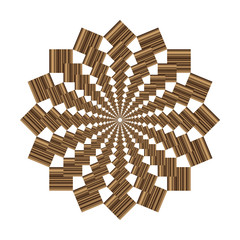 Round pattern of squares. Design element.