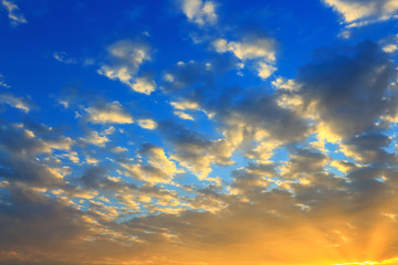 Beautiful atmosphere sky at sunset.