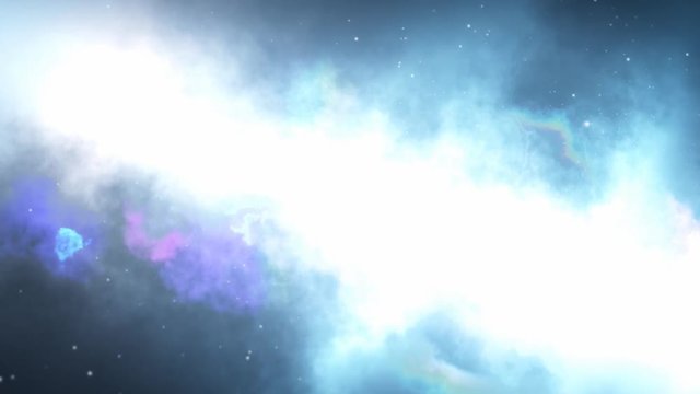 Stellar Nebula. Flight to the center of the galaxy