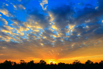 Beautiful atmosphere sky at sunset.