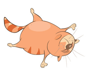 Illustration of a Cute Cat. Cartoon Character