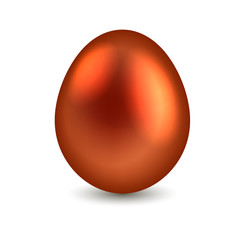 Orange glossy egg isolated on white background