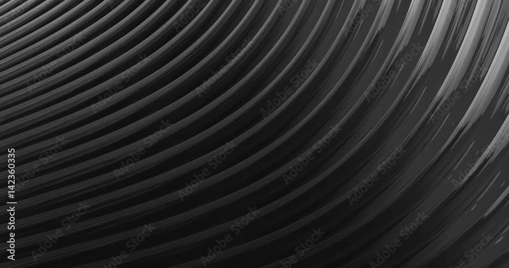 Poster abstract 4k background seamless loop of steel curves and texture with reflection of animated light a