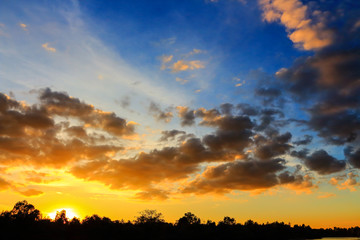 Beautiful atmosphere sky at sunset.