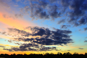 Beautiful atmosphere sky at sunset.
