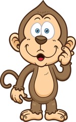 Monkey cartoon looks