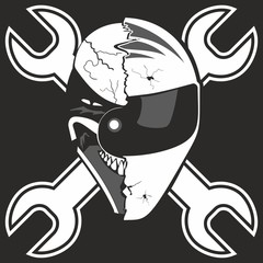 Evil Bikerclown mit Gabelschlüssel