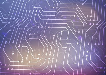 White microchip pattern on blurred background