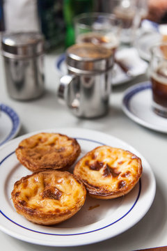 Pastel de nata on a plate 