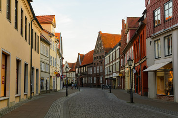 Fototapeta na wymiar street view of Luneburg, Germany