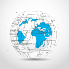 World map point, line, composition, representing the global, Global network connection,international meaning.