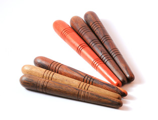 the massage : wood craft isolated on white background.