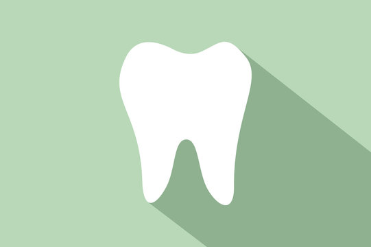 flat tooth icon with long shadow