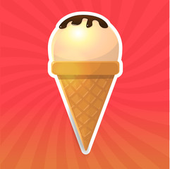 Ice cream cone vector illustration