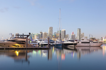 Fototapeta na wymiar Luxury yachts in Miami, USA