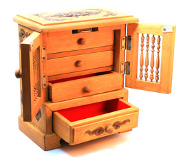 box wood craft isolated on white background.