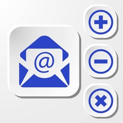 Open envelope mail icon, vector illustration. Flat design style