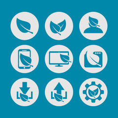 SET GREEN ICON COMPUTER LOGO DESIGN