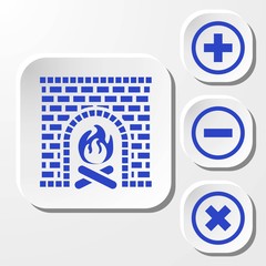 fireplace icon stock vector illustration flat design