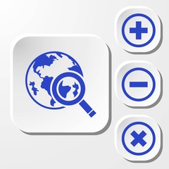 globe search  icon stock vector illustration flat design