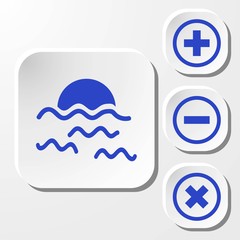 sunset waves icon stock vector illustration flat design