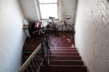 Bicycles in Stairway