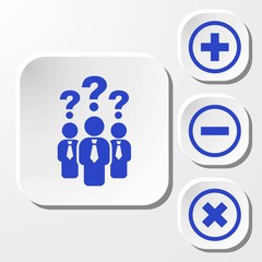 question mark over people icon stock vector illustration