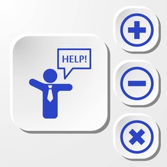 man with his hands asks for help