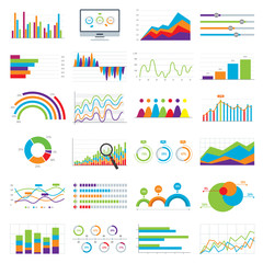 Business data market charts diagrams and graphs