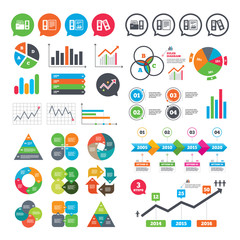 Accounting icons. Document storage in folders.