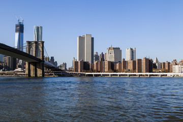 Fototapeta premium Brooklyn Bridge and Manhattan Skyline