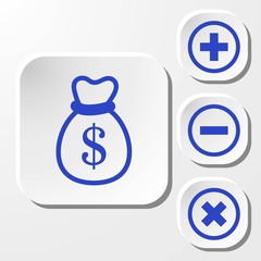 bag of money icon stock vector illustration flat design