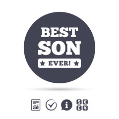 Best son ever sign icon. Award symbol.