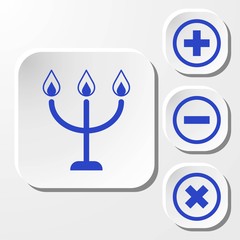 candles on a candlestick icon, vector illustration. Flat design style