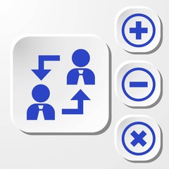 Business people team crowdy walk silhouette concept businesspeople group human resources over world map background vector icon