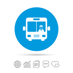 Bus sign icon. Public transport symbol.