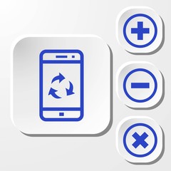 Recycle sign on smartphone screen icon stock vector illustration flat design
