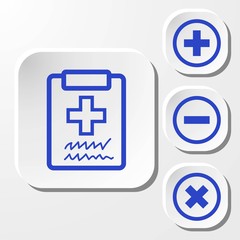 Doctor with clipboard. clipboard with checklist. Medical report icon stock vector illustration flat design