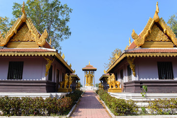 Two Gold palace at Kanchanaburi Province, Thailand.