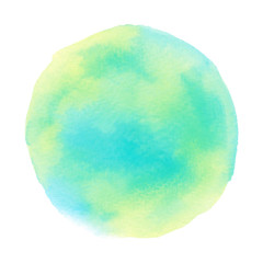 Abstract blue and yellow watercolor