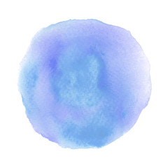 Violet and blue round watercolor on white background
