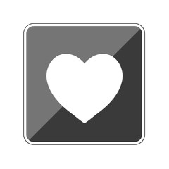 App Button schwarz reflektierend herz