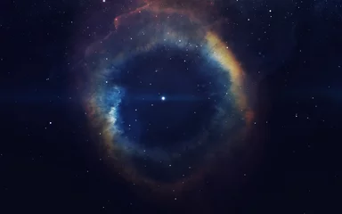  Kosmische kunst, sciencefictionbehang. Schoonheid van de diepe ruimte. Miljarden sterrenstelsels in het heelal. Elementen van deze afbeelding geleverd door NASA © Vadimsadovski
