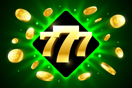 Lucky sevens bright casino banner with coins