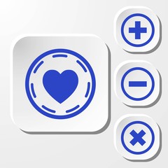 heart in circle icon stock vector illustration flat design
