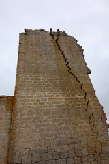 Cracked ancient tower of Roitia castle