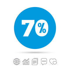 70 percent discount sign icon. Sale symbol.