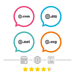 Top-level domains signs. Com, Eu, Net and Org.