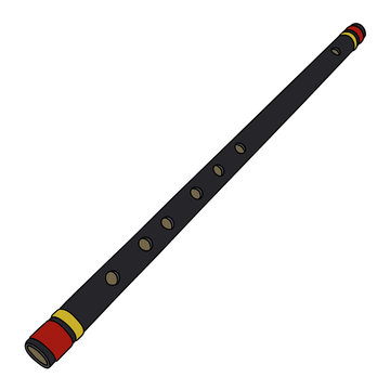Traditional black wooden flute