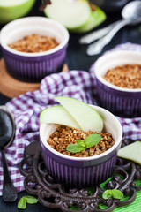 Homemade delicious apple crumble dessert